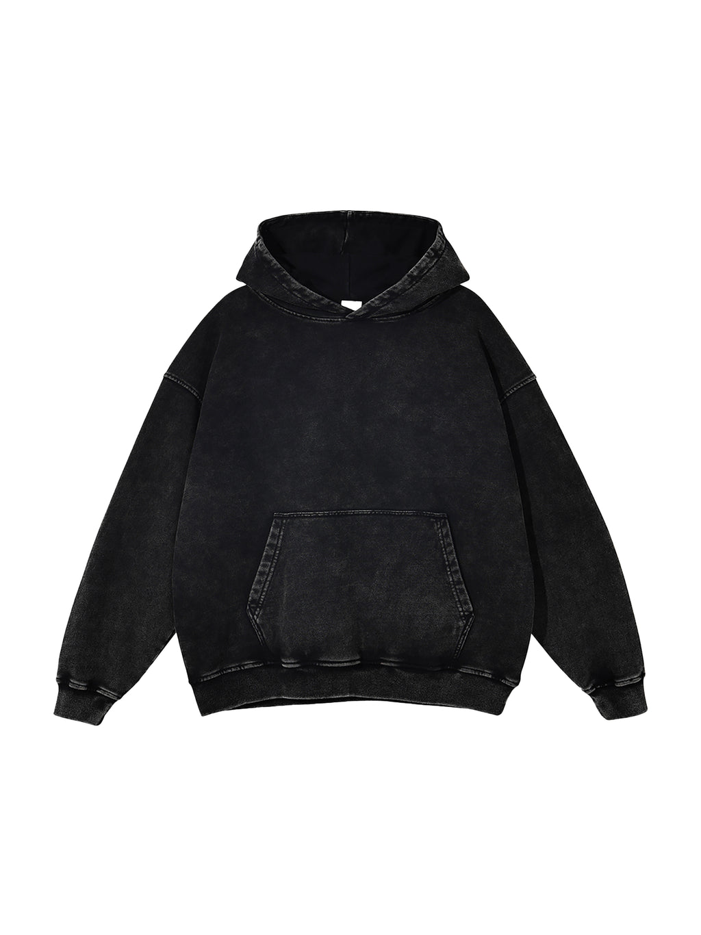 M | SNOW WASHED LOOSE COTTON HOODIE | no logo - Arcadia Apparel