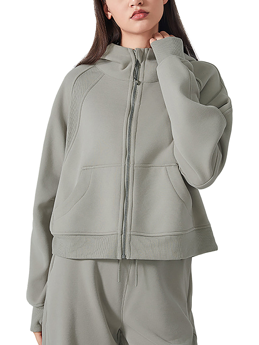 WOMEN'S ZIP-THROUGH HOODIE | cropped - Arcadia Apparel