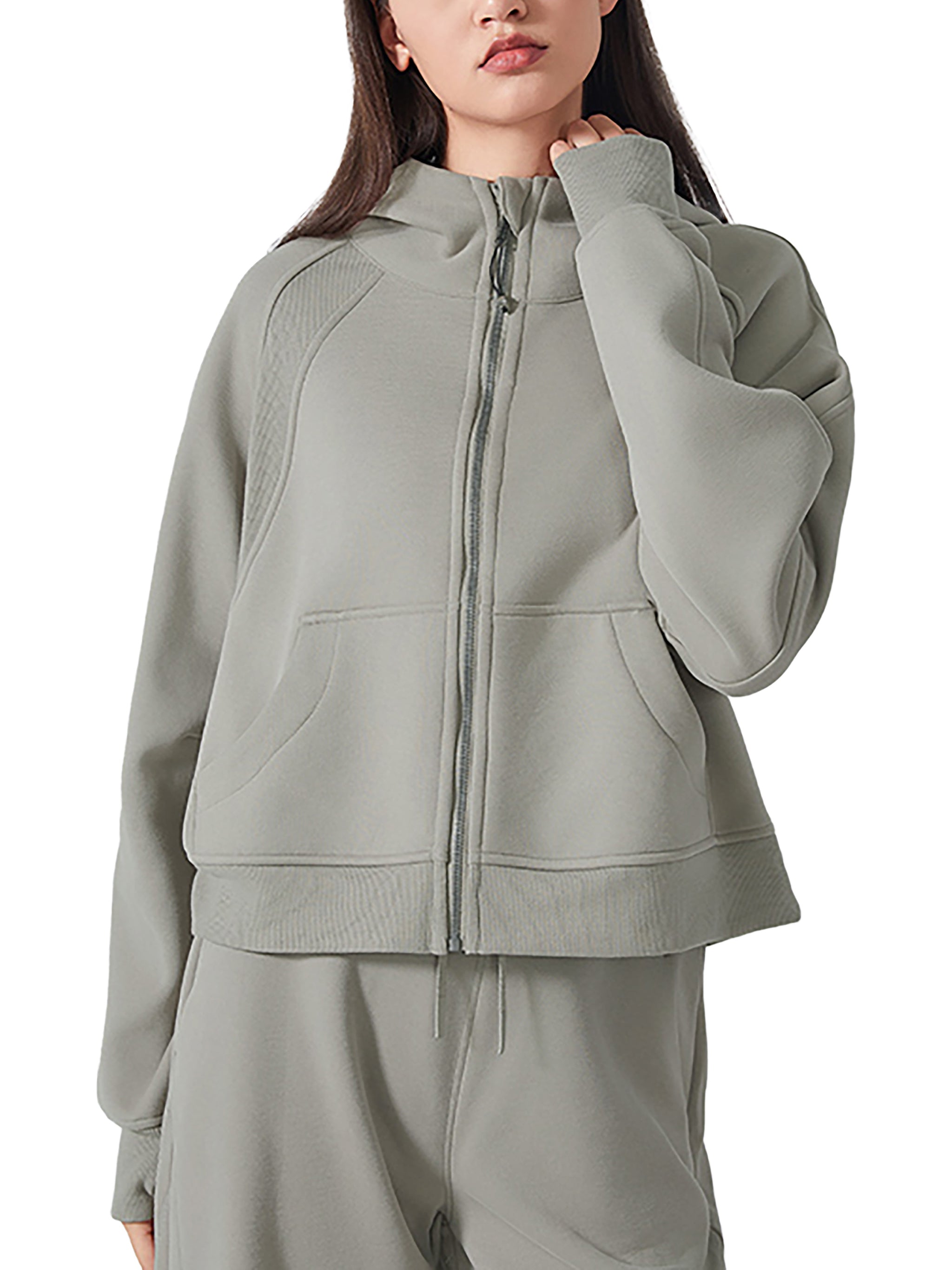 WOMEN'S ZIP-THROUGH HOODIE | cropped - Arcadia Apparel