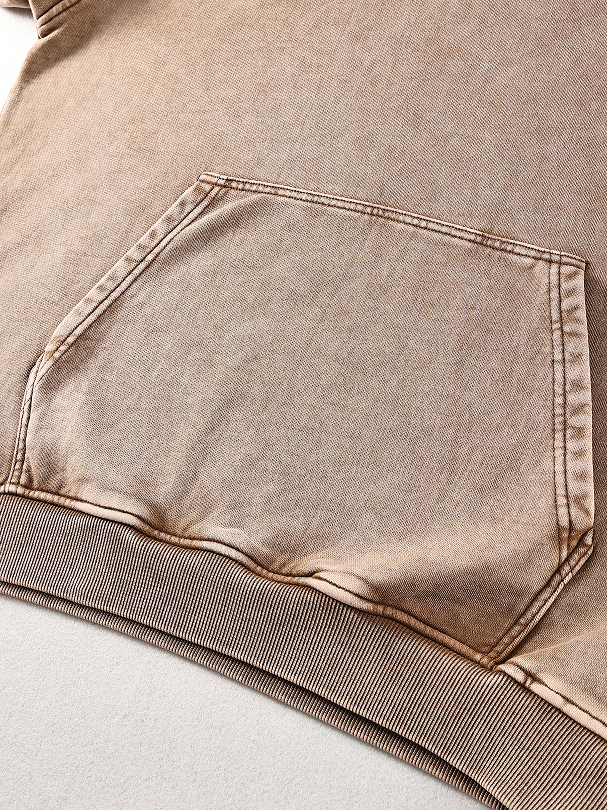 M | SNOW WASHED LOOSE COTTON HOODIE | no logo - Arcadia Apparel