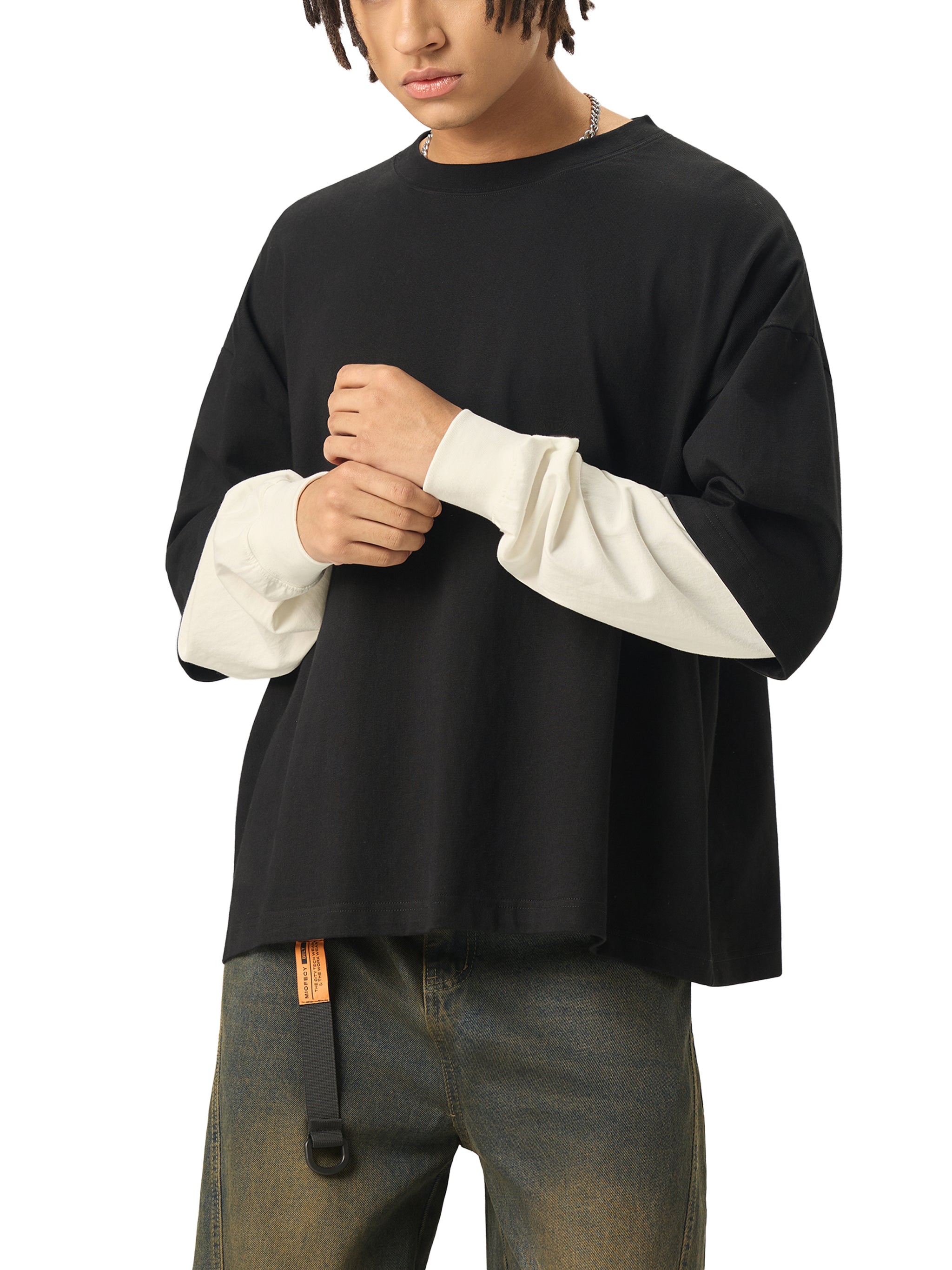 all,arcaprl,arcadia apparel,arcadia,layered,contrast sleeve,cotton,t-shirt,tee,one-size