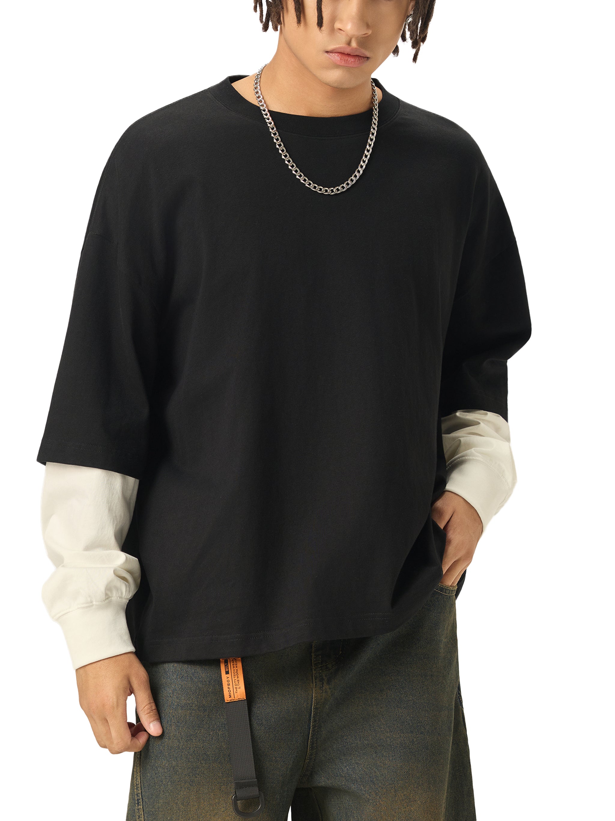 all,arcaprl,arcadia apparel,arcadia,layered,contrast sleeve,cotton,t-shirt,tee,one-size