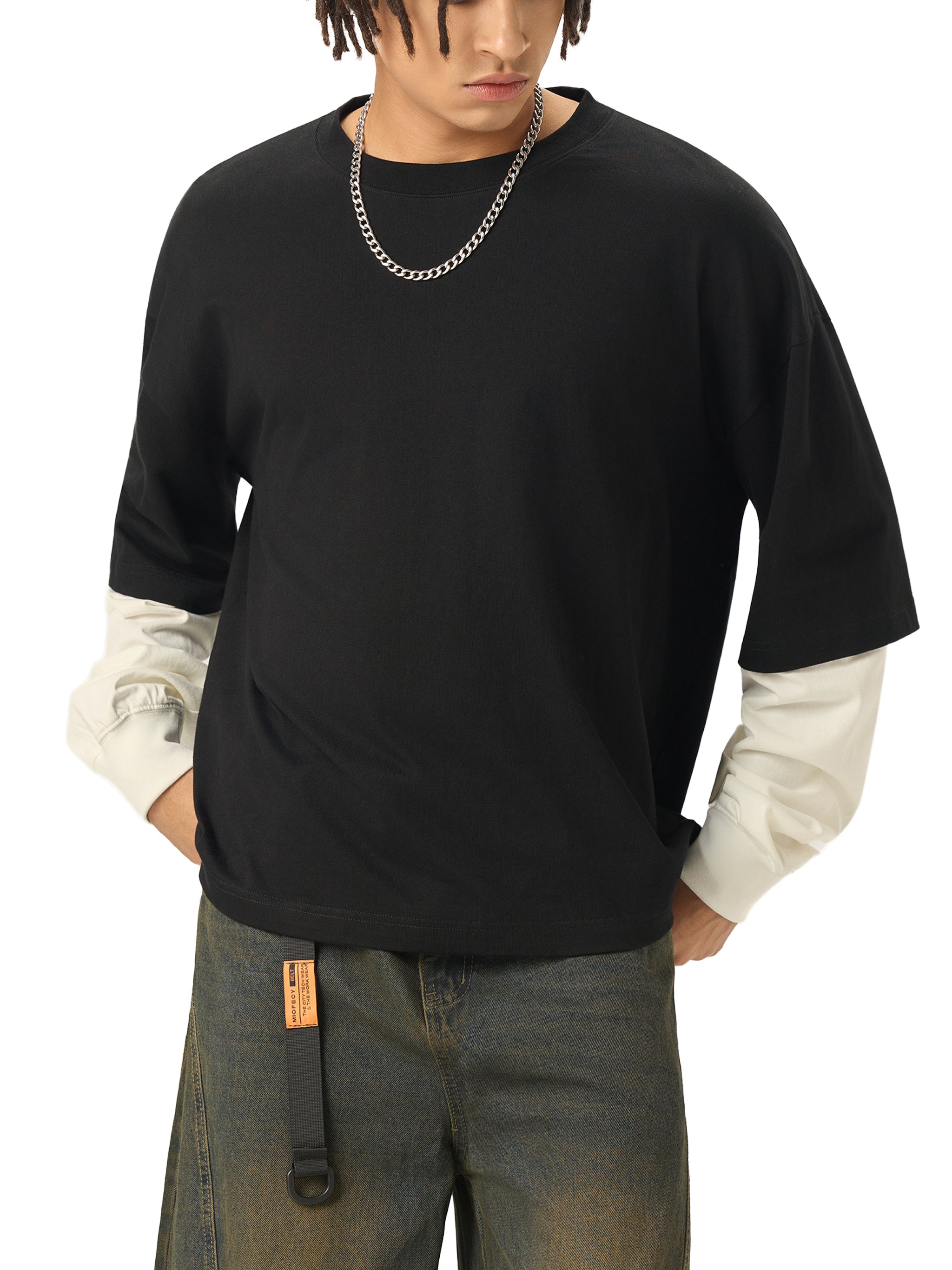 all,arcaprl,arcadia apparel,arcadia,layered,contrast sleeve,cotton,t-shirt,tee,one-size