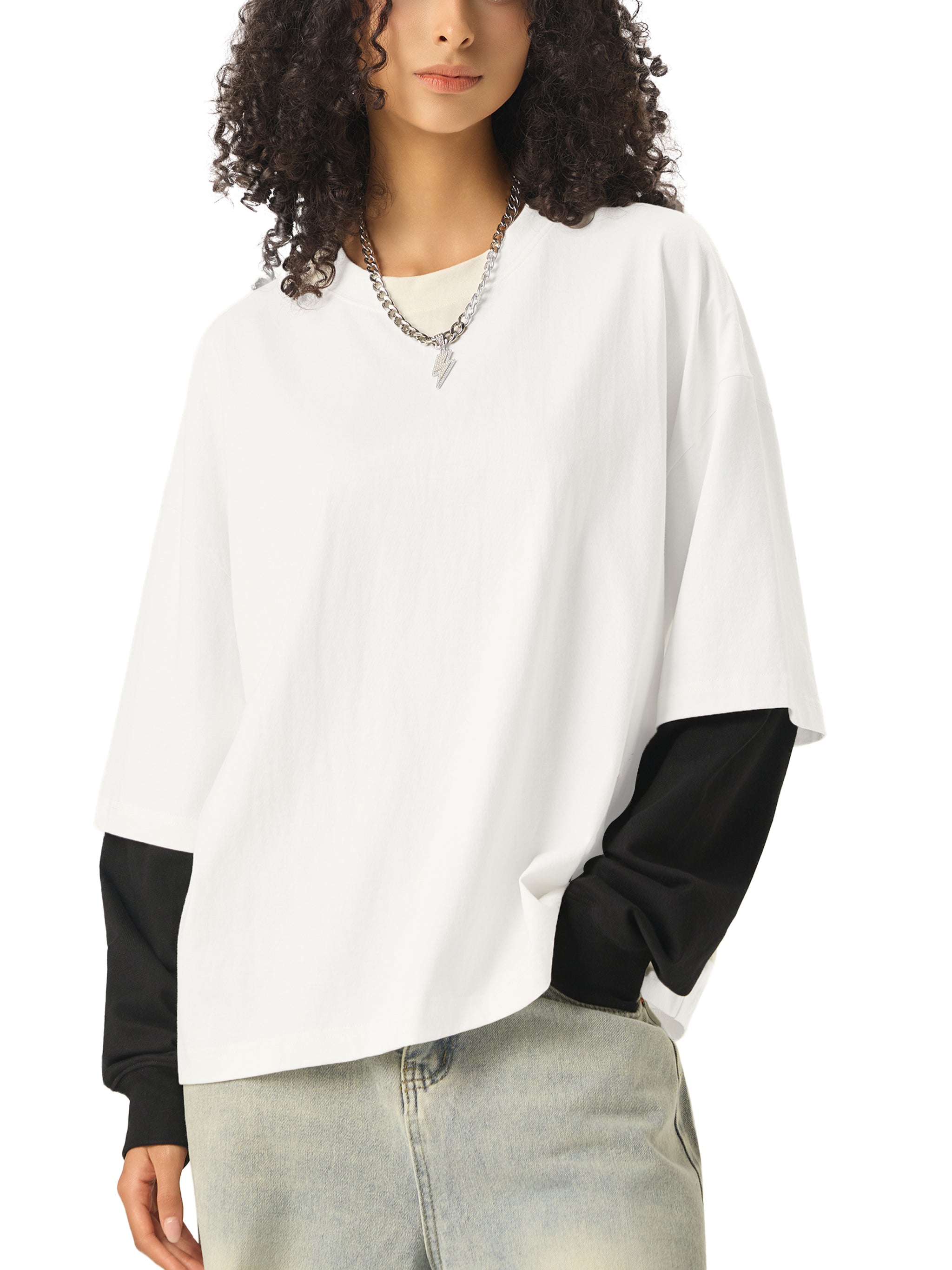 all,arcaprl,arcadia apparel,arcadia,layered,contrast sleeve,cotton,t-shirt,tee,one-size