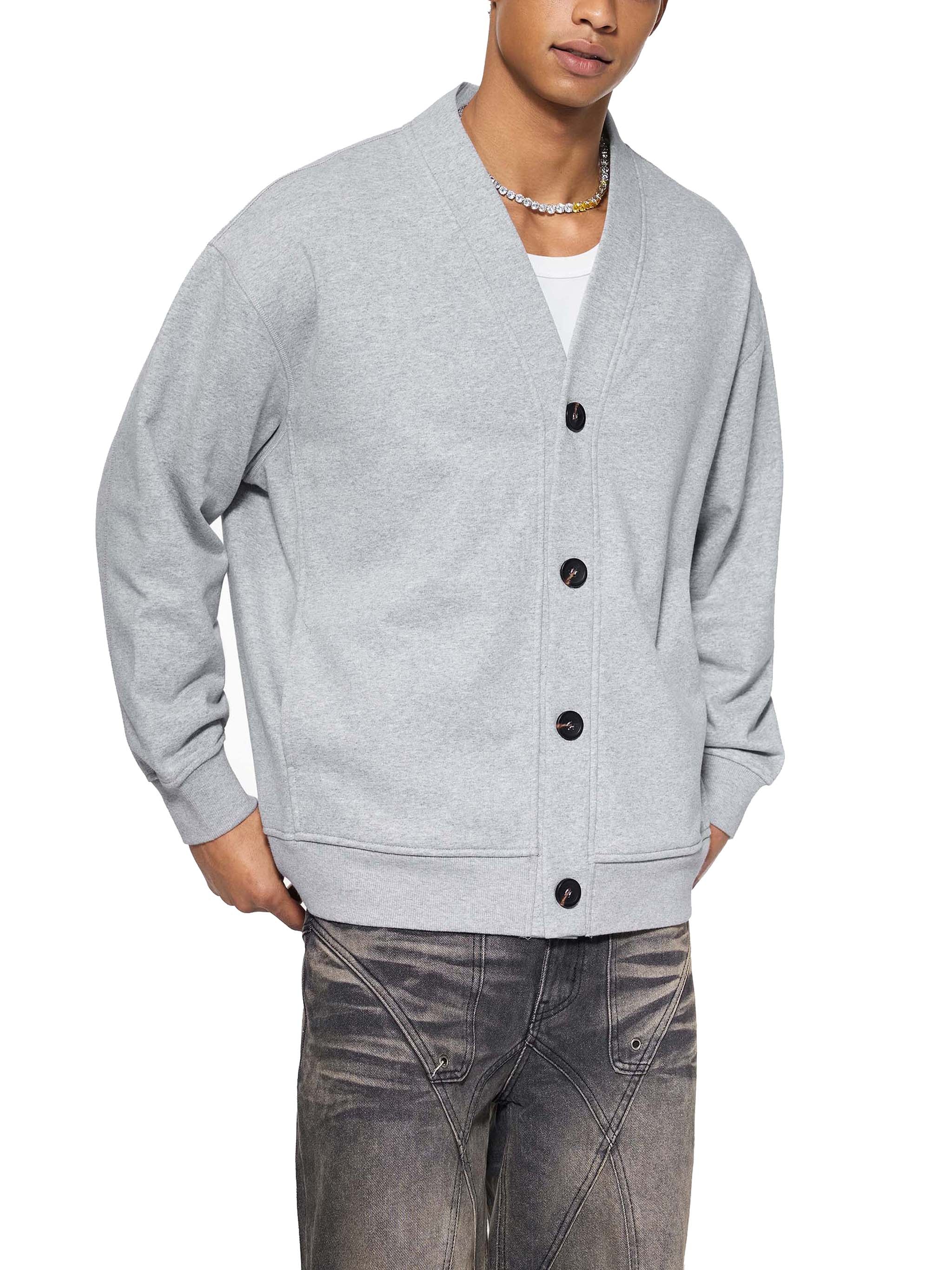 M | essential heavyweight sweat cardigan