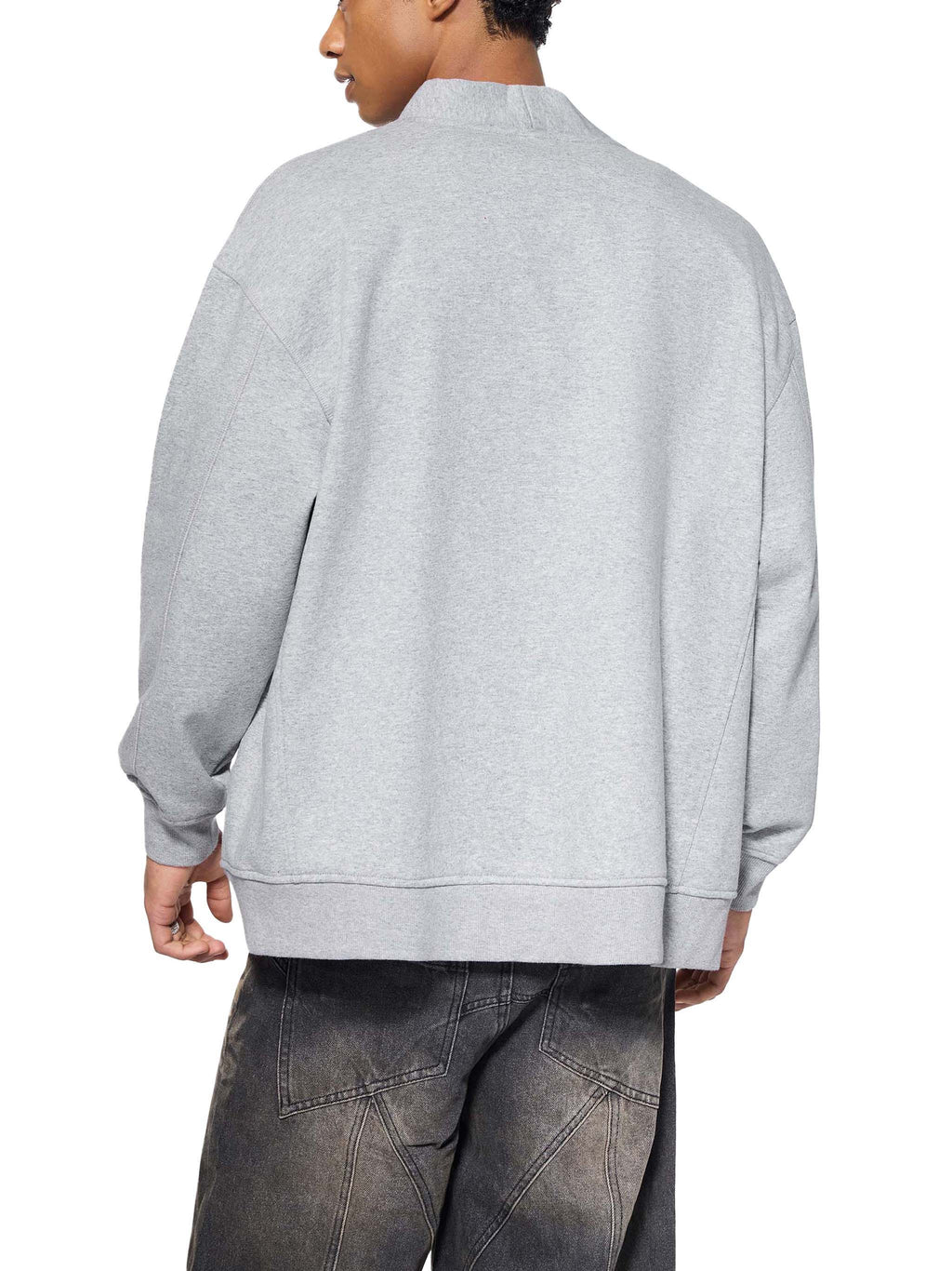 M | essential heavyweight sweat cardigan