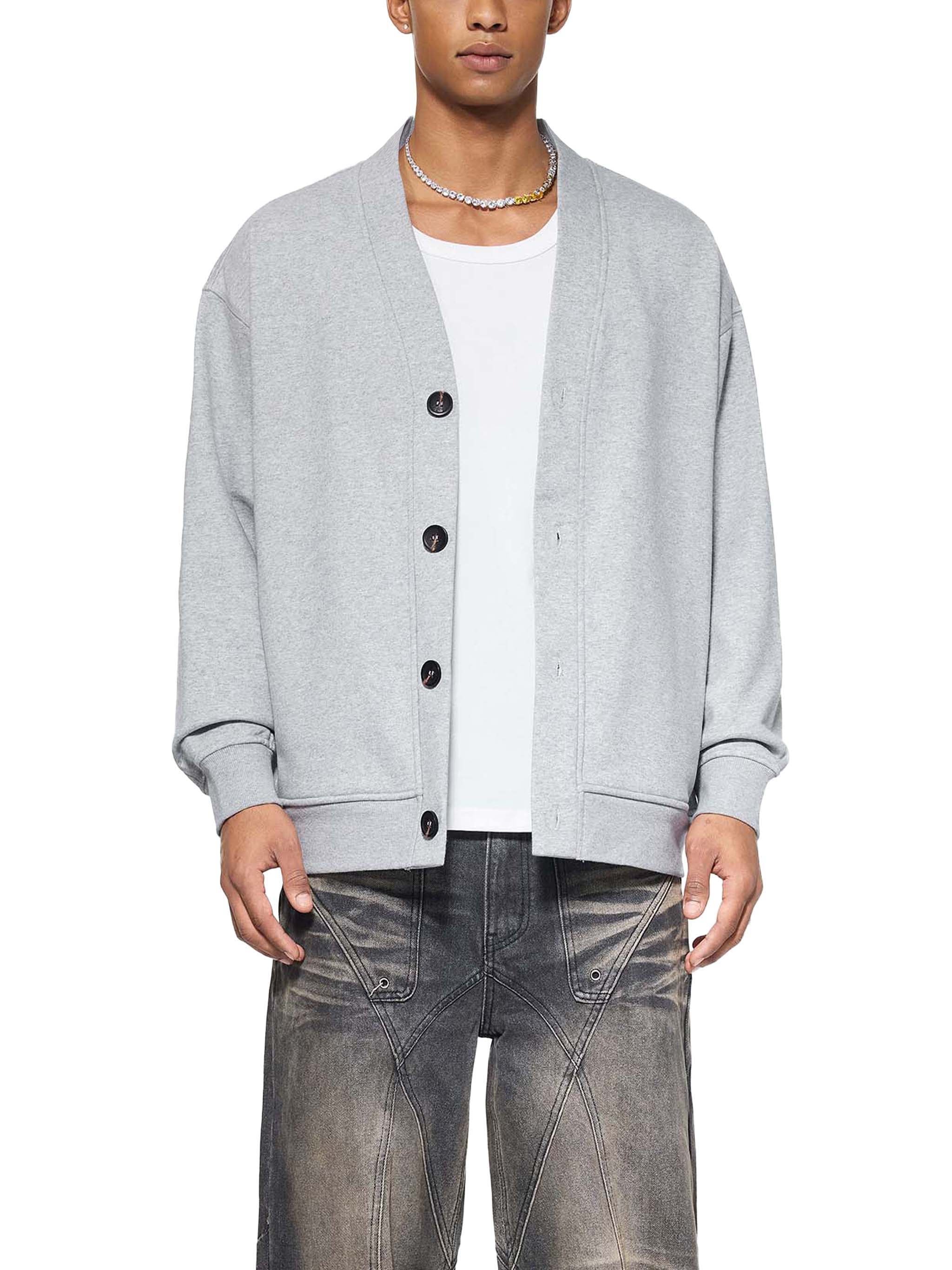 M | essential heavyweight sweat cardigan