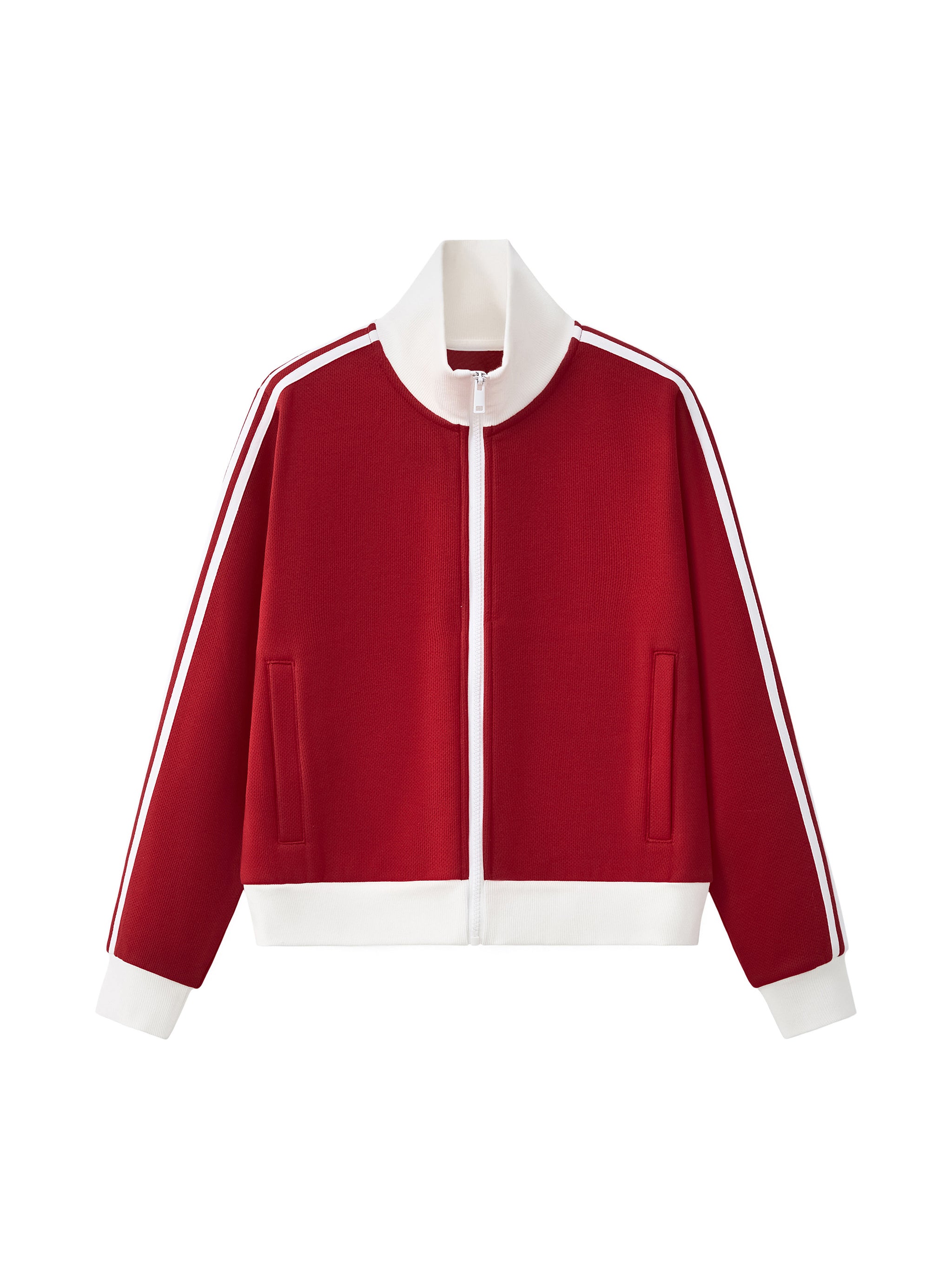 all,arcaprl,arcadia apparel,arcadia,contrast,side stripe,fleece,cropped,track,jacket