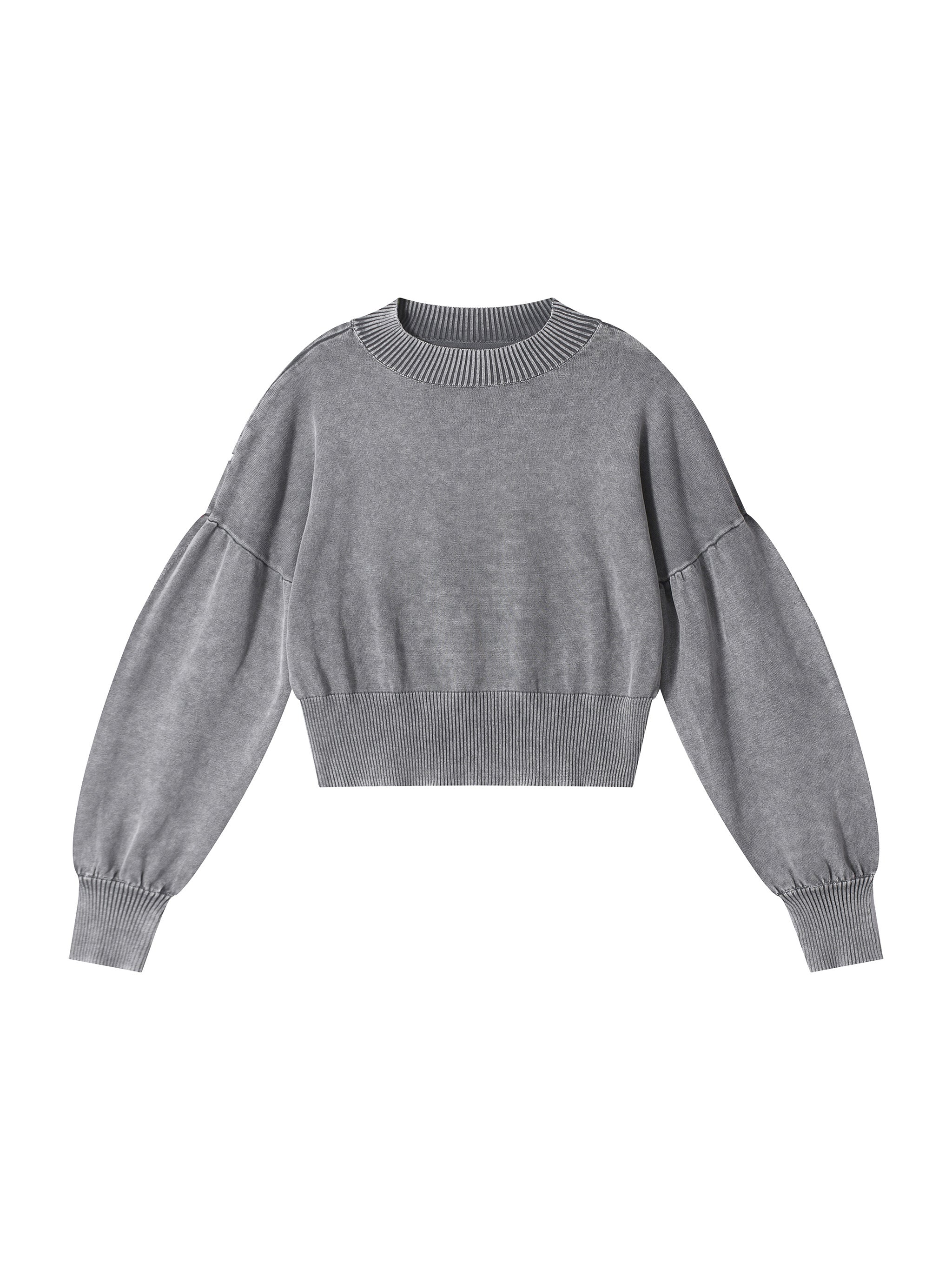mineral,wash,balloon,sleeve,cropped,sweater,wath,all,women,arcaprl