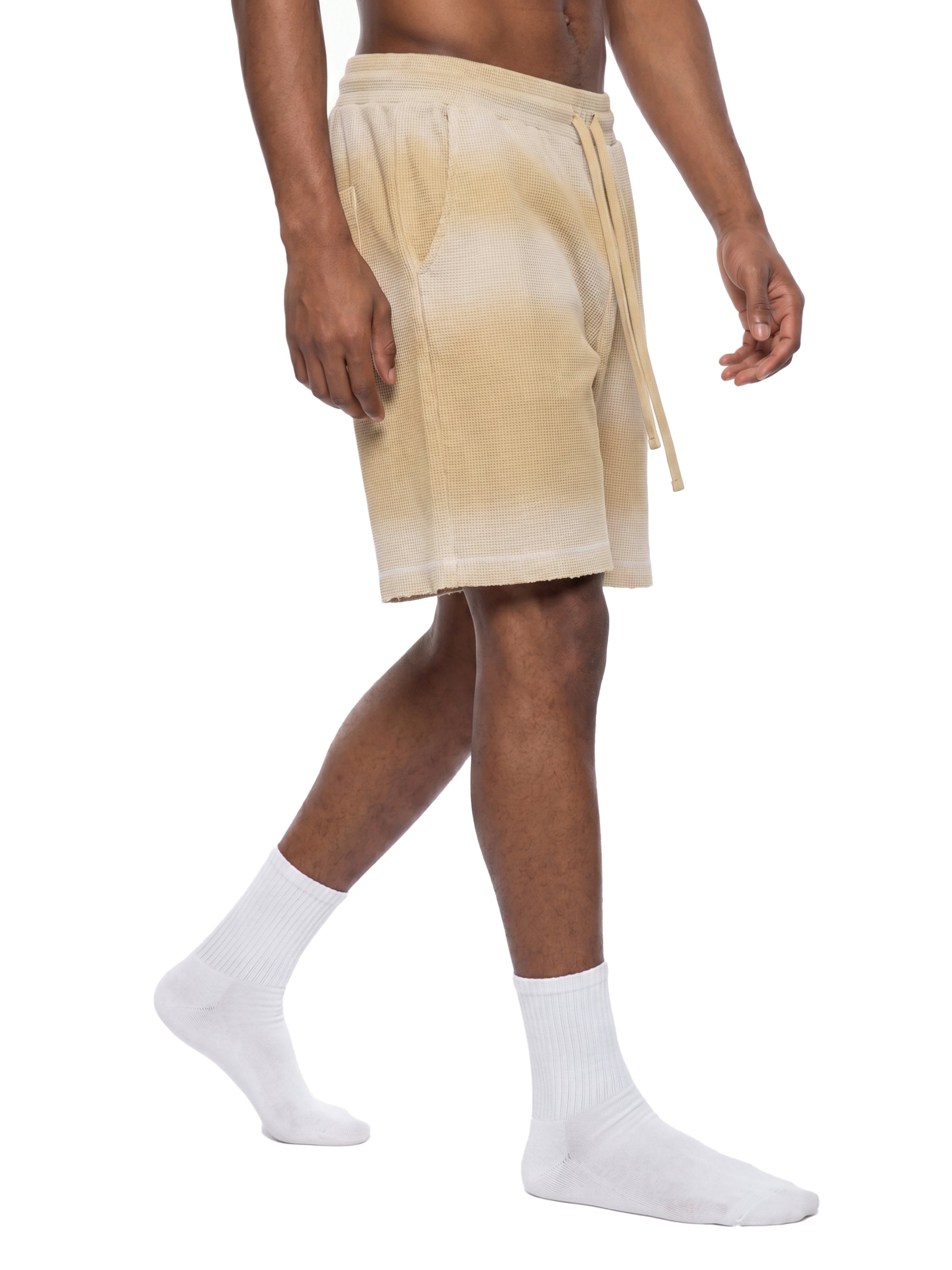 all,arcaprl,waffle,sunfade,raw,raw hem,hem,shorts,lower body,one-size