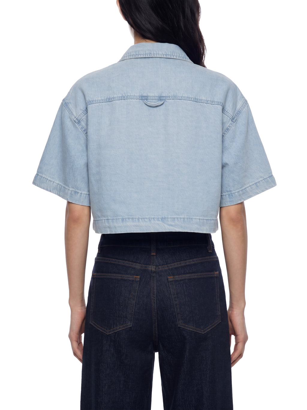 all,arcaprl,vintage,wash,boxy,cropped ,shirt,women's,upper body,100% lyocell