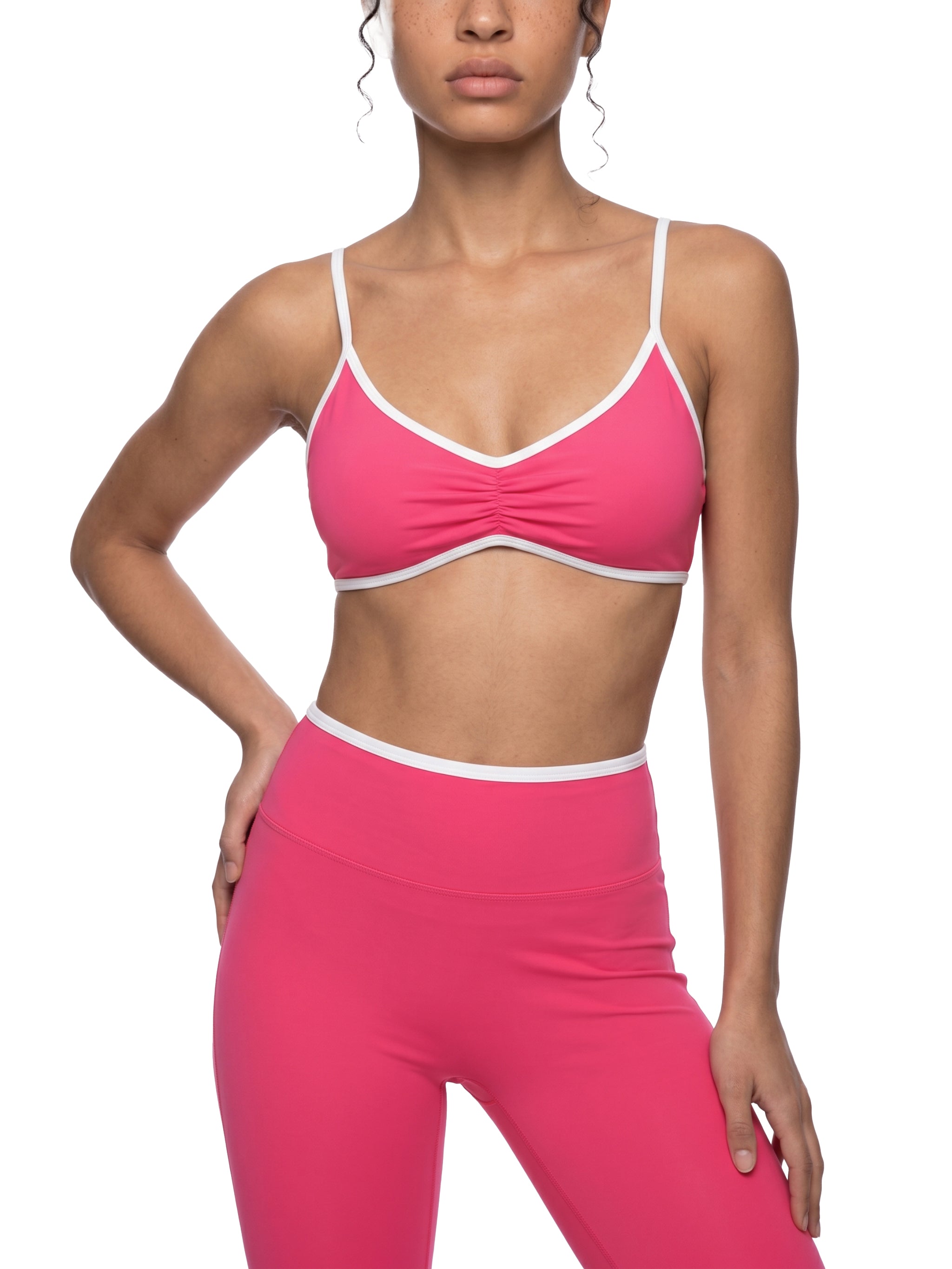 all,arcaprl,color,colour,block,ruched,v-neck,sports bra,women's,upper body