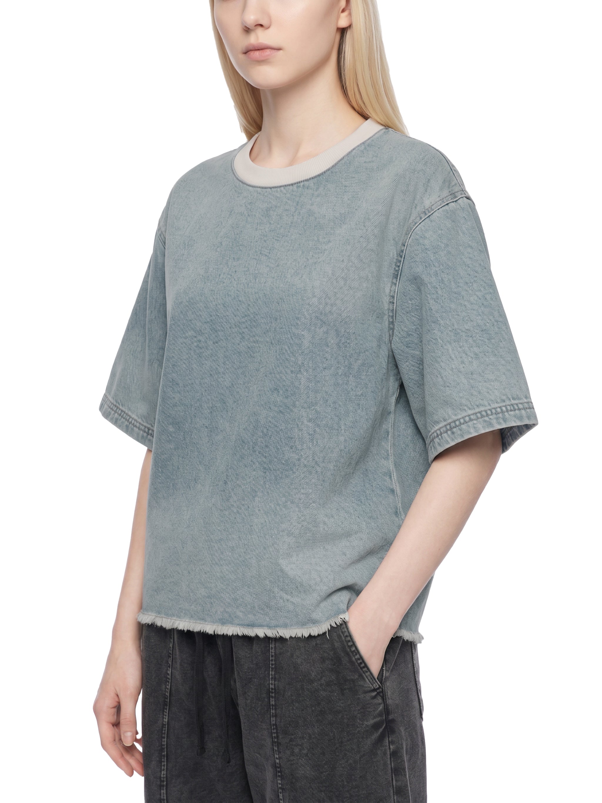 all,arcaprl,one-size,upper body,vintage,wash,boxy,raw-hem,denim,t-shirt