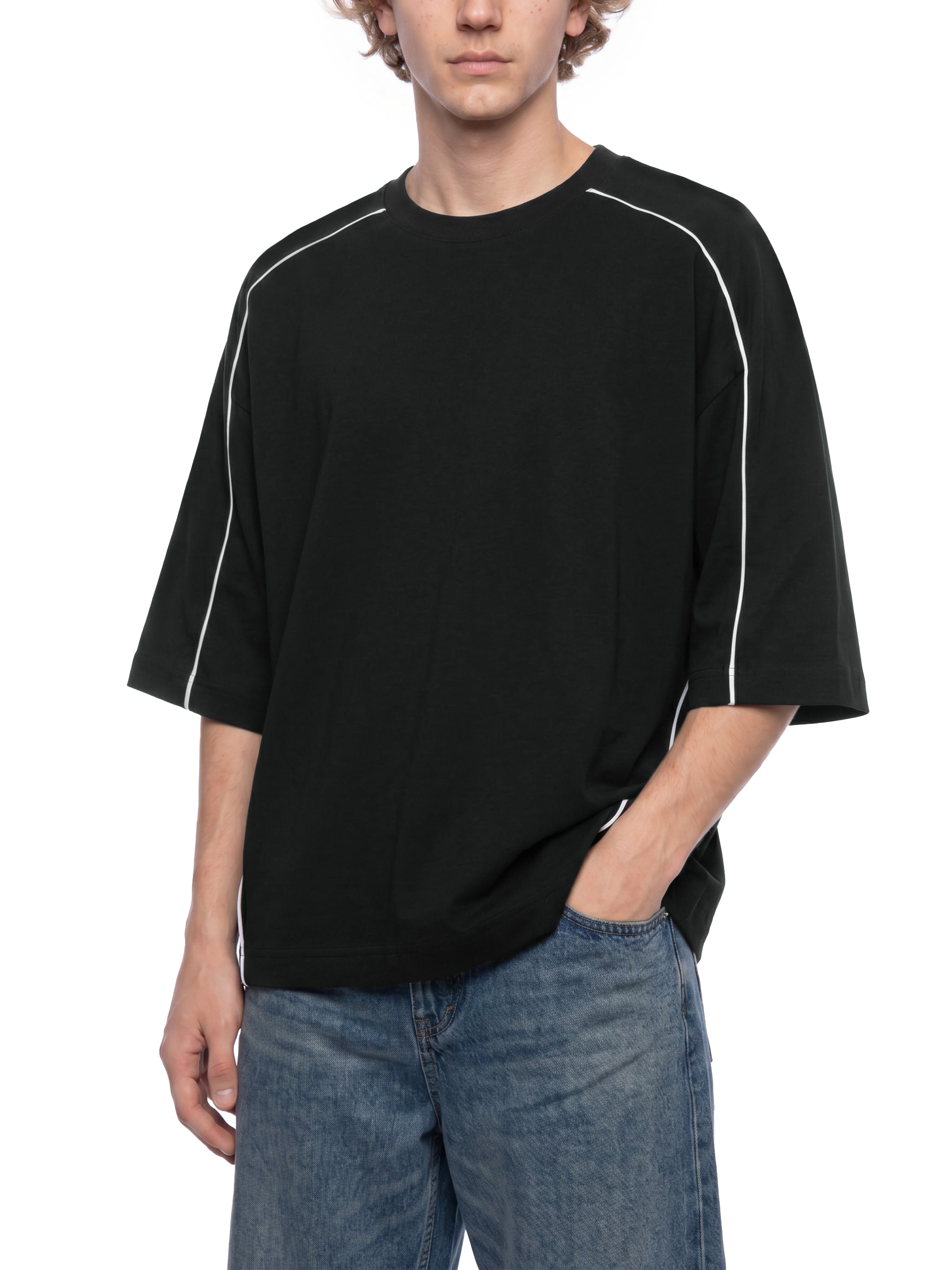 all,arcaprl,heavyweight,boxy,piping,t-shirt,tee,one-size,upper body,ut0122