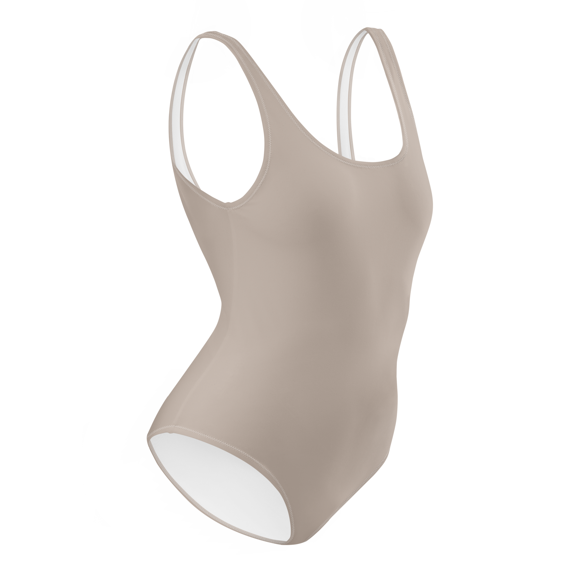 Beige swimsuit on a white background