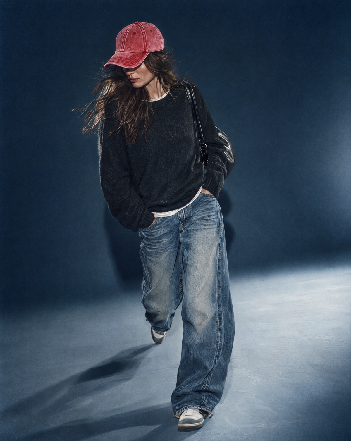 Seasonal editorial candids @Denim-Wash Cotton Twill Cap