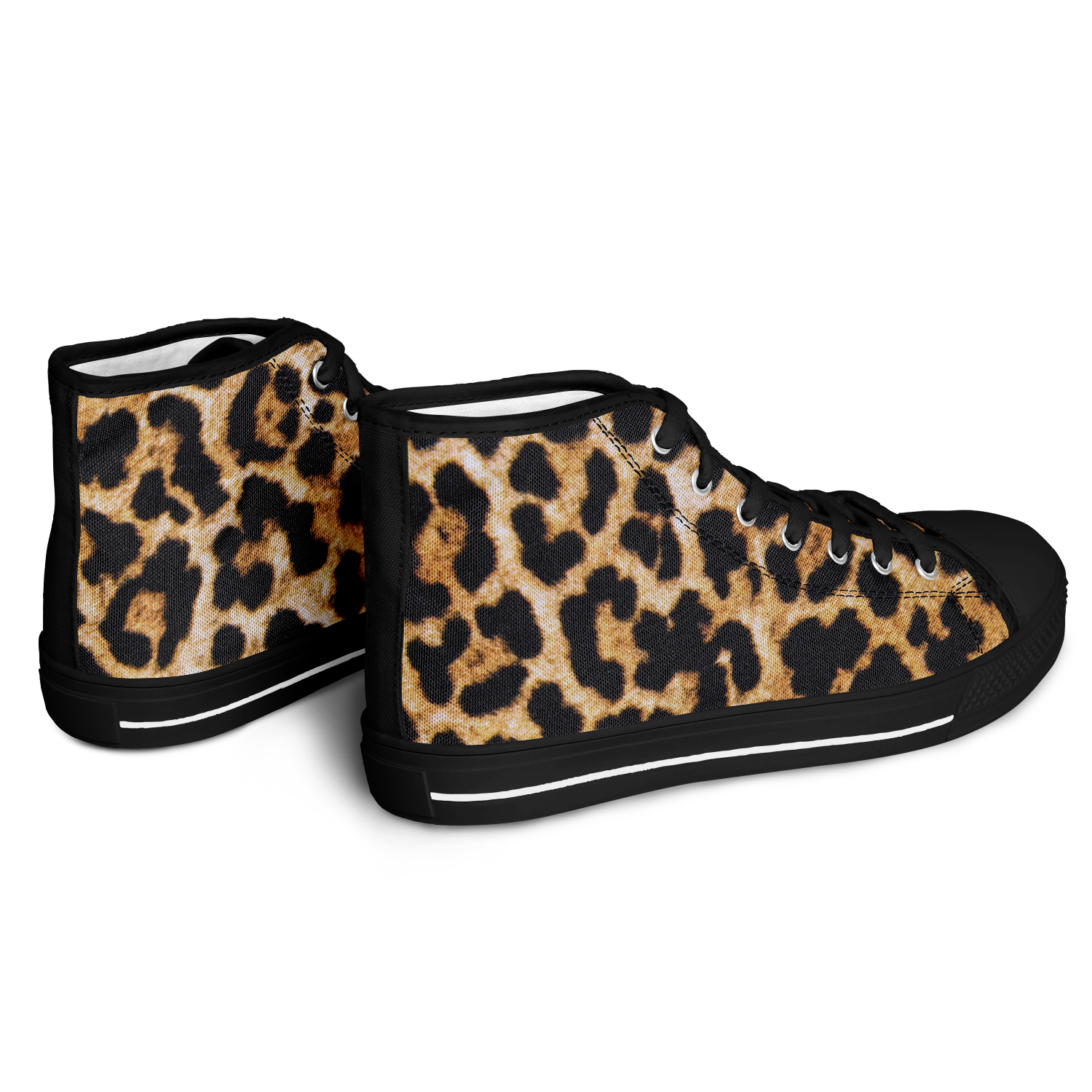 SNE4K | high top | leopard print | black details - Arcadia Apparel