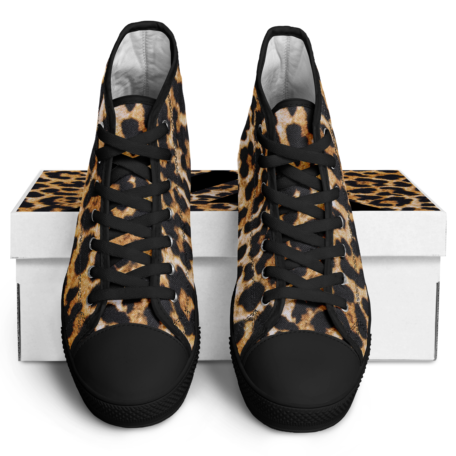 SNE4K | high top | leopard print | black details - Arcadia Apparel