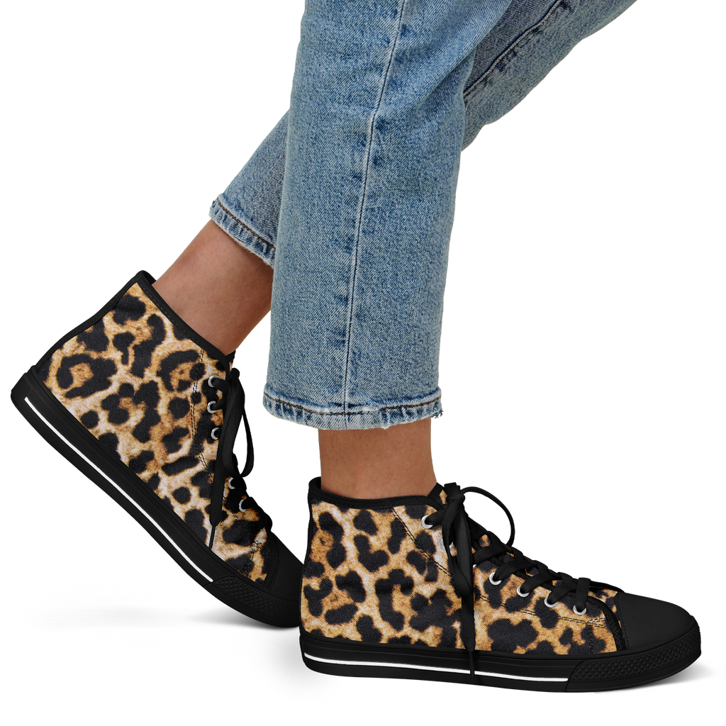 SNE4K | high top | leopard print | black details - Arcadia Apparel
