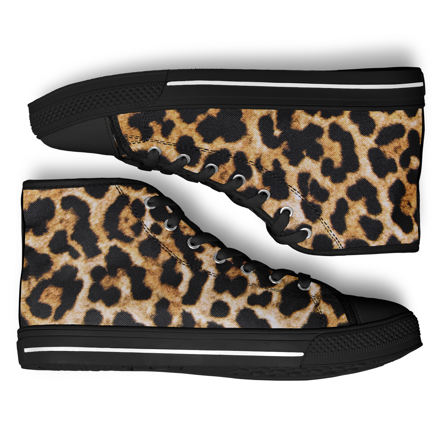 SNE4K | high top | leopard print | black details - Arcadia Apparel