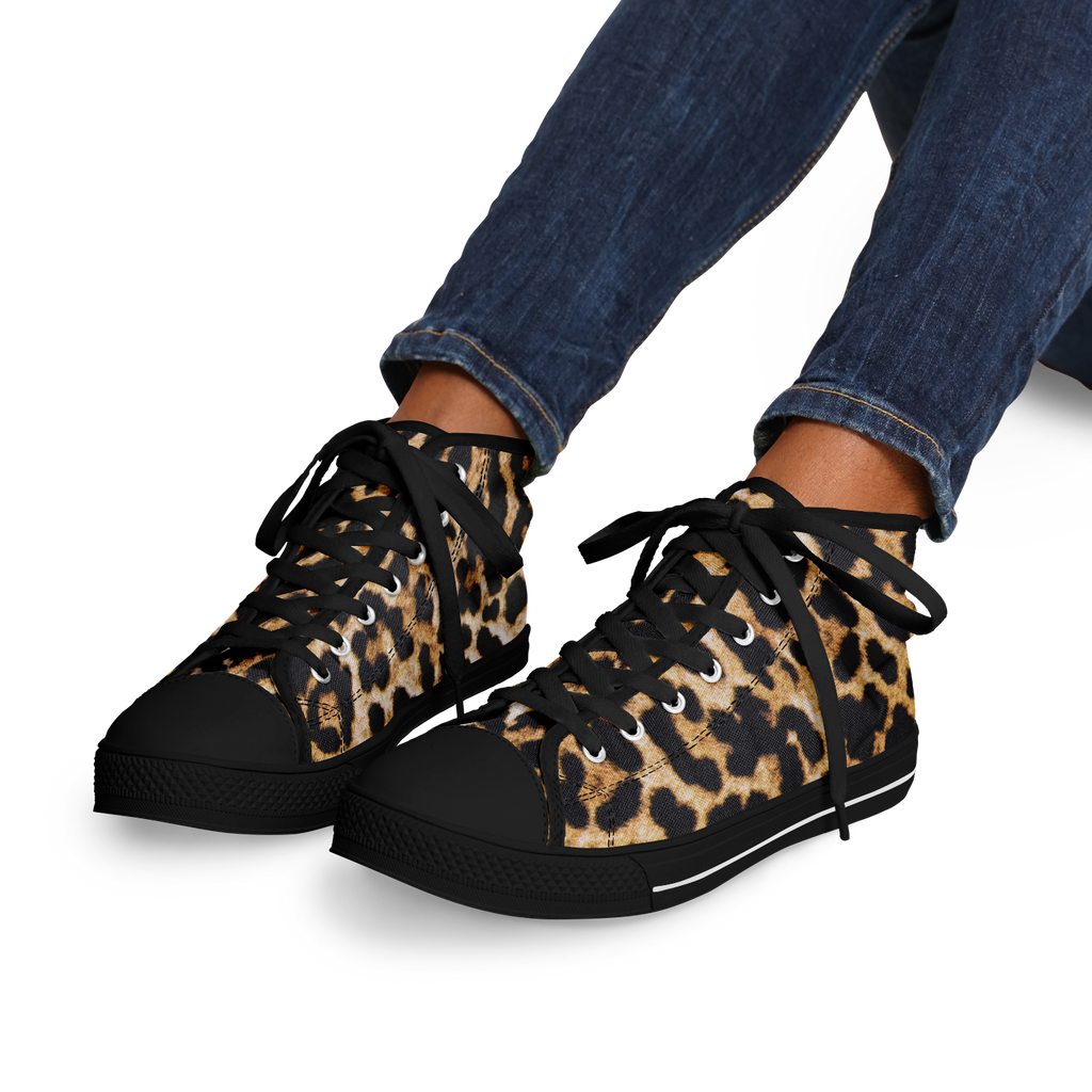 SNE4K | high top | leopard print | black details - Arcadia Apparel