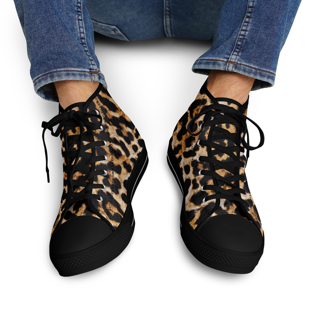 SNE4K | high top | leopard print | black details - Arcadia Apparel