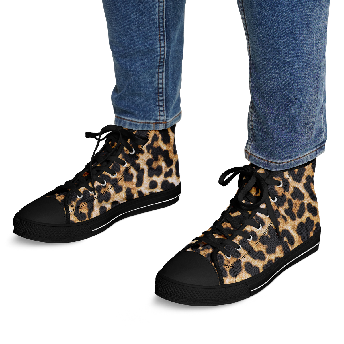 SNE4K | high top | leopard print | black details - Arcadia Apparel