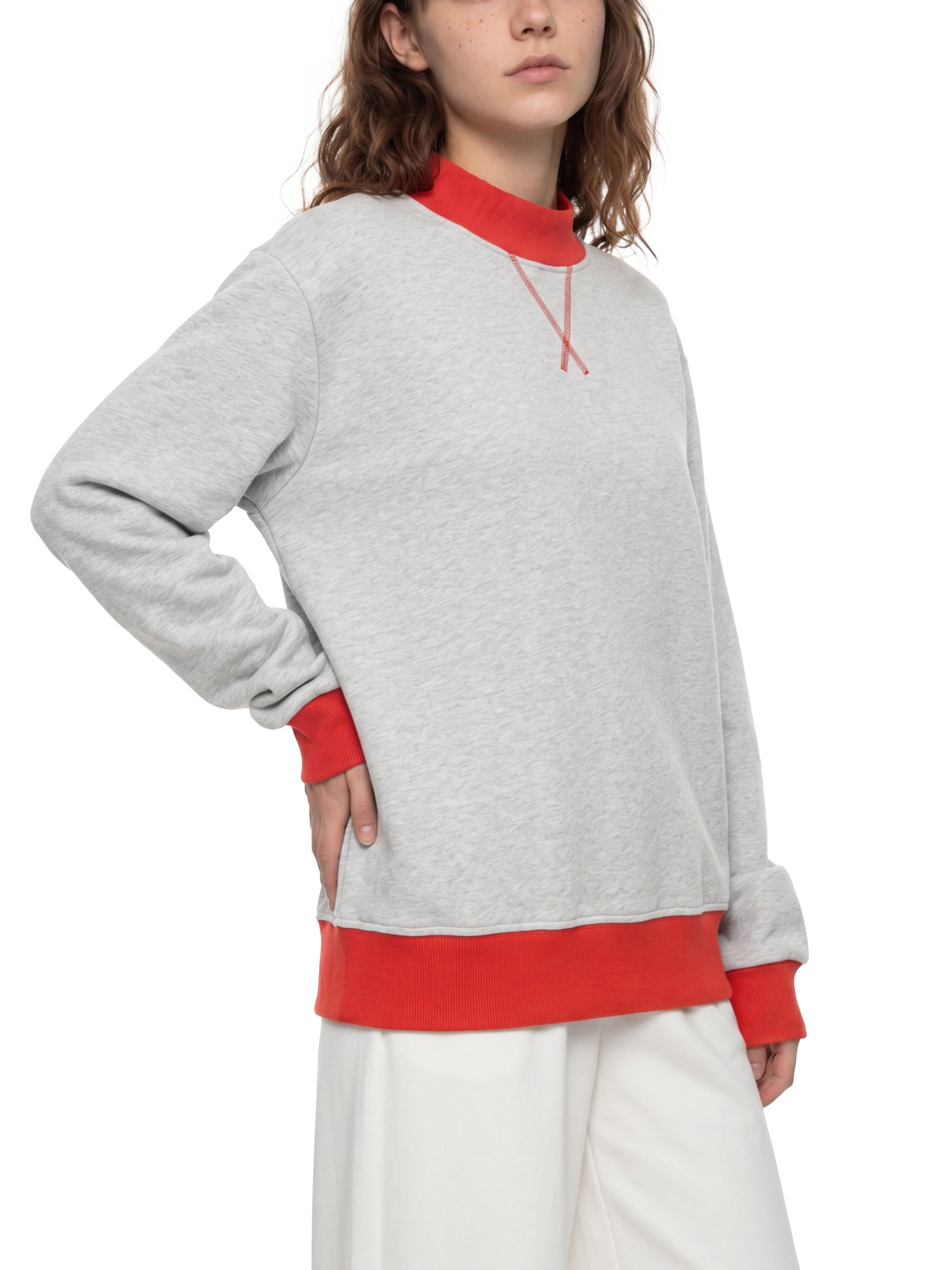 W | mock neck crewneck sweatshirt