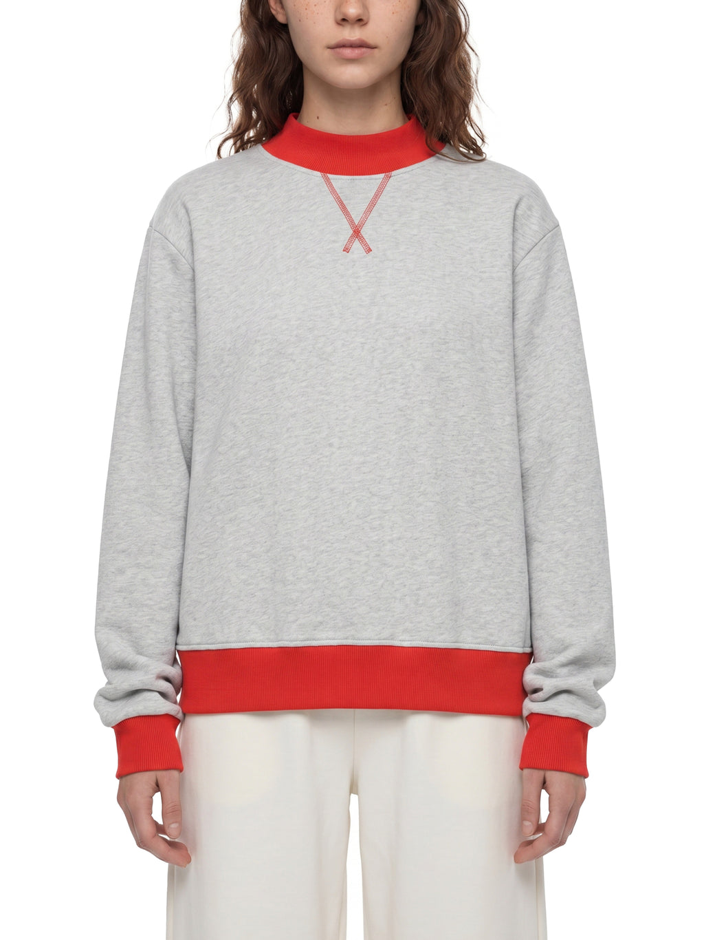 W | mock neck crewneck sweatshirt