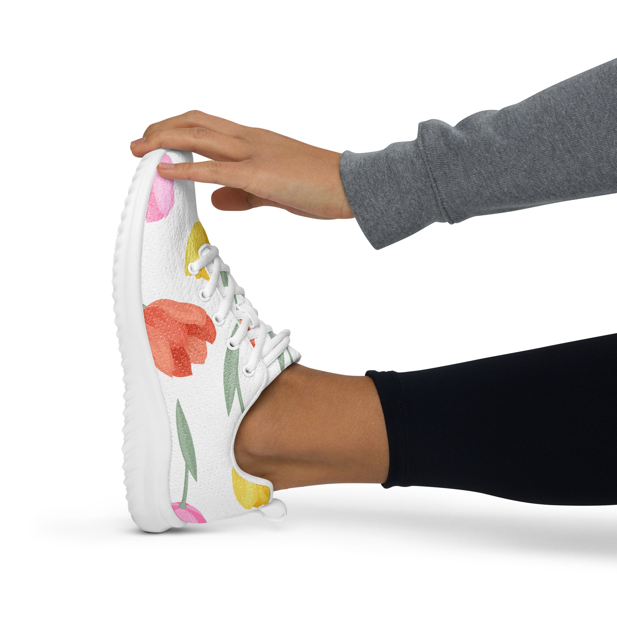 Women’s Tiny Colourful Tulips Athletic Sneaker - Arcadia Apparel