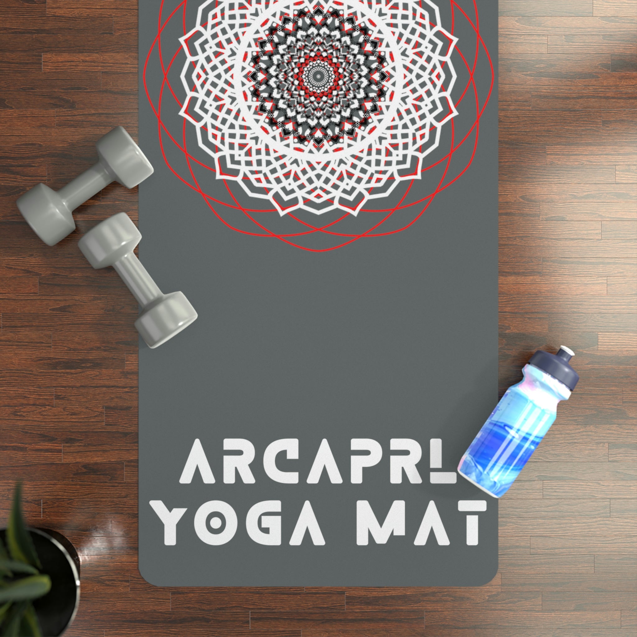 Red, White &amp; Black Chakra Rubber Yoga Mat - Arcadia Apparel